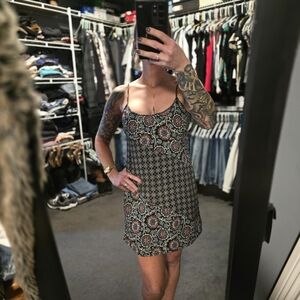 Stylish Black and Blue Patterned Dress